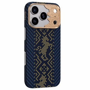 Mėlynas „Benks Magnetic Armor Air Knight“ kevlaro dėklas su metaliniu rėmeliu (C.K.FL.AP.GD.C072), skirtas iPhone 18 Pro / iPhone 17 Pro