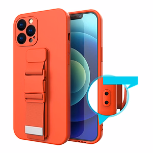 Virvelinis dėklas gelinis dėklas su grandinėlės dirželiu krepšio dirželis iPhone 12 Pro Max geltona