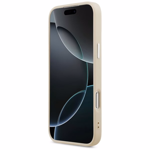 Guess Triangle Logo MagSafe Dėklas for iPhone 17 Pro - smėlinis