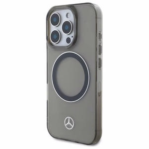 Mercedes Sidabrinis Žiedas Magnetinis iPhone 16 Pro Max Dėklas - Juodas