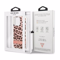 Guess GUHCP13LHSLEOP iPhone 13 Pro / 13 6.1" rožinis/rožinis kietas dėklas Leopardas