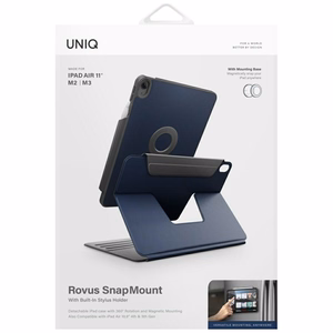 Uniq Rovus Snapmount Magnetinis 360 Sukamas Nuimamas dėklas iPad Air 11" 2024 / 2025 / iPad Air 10.9" 2020 / 2022 - tamsiai mėlynas