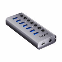 USB-A 3.0 5 Gb/s šakotuvas su 7-in-1 jungikliu Unitek H1314A01-EU