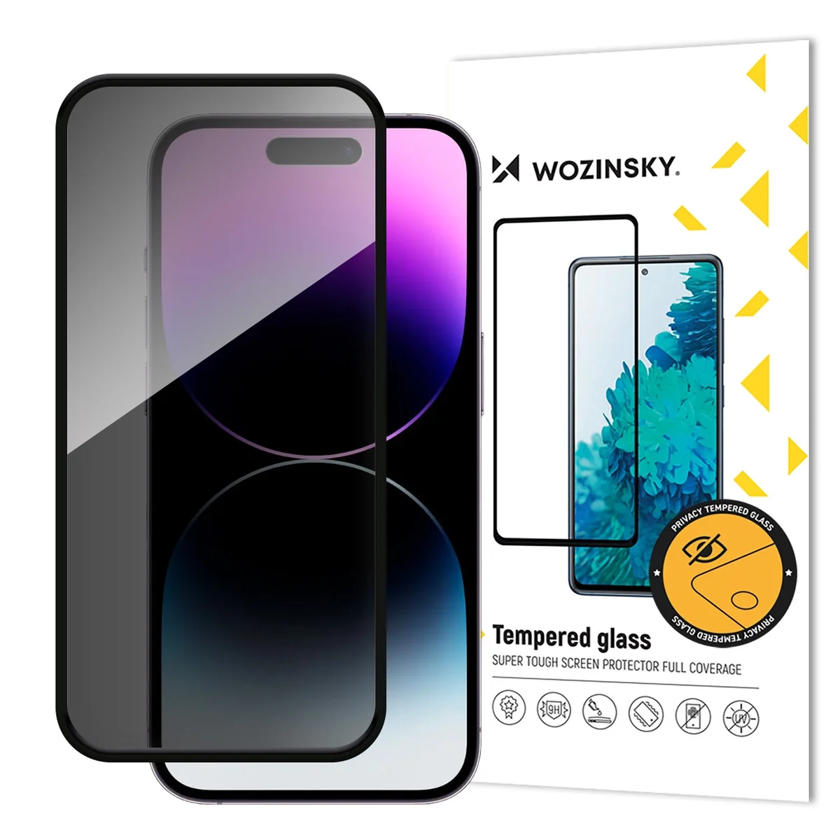 Wozinsky Privacy Glass su Anti-spy filtru baltame fone