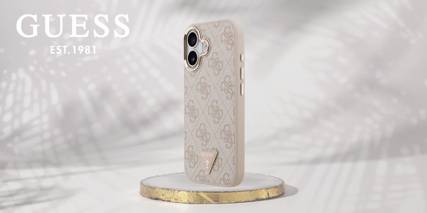 Guess 4G Triangle Logo MagSafe чехол для iPhone 17 - розовое золото