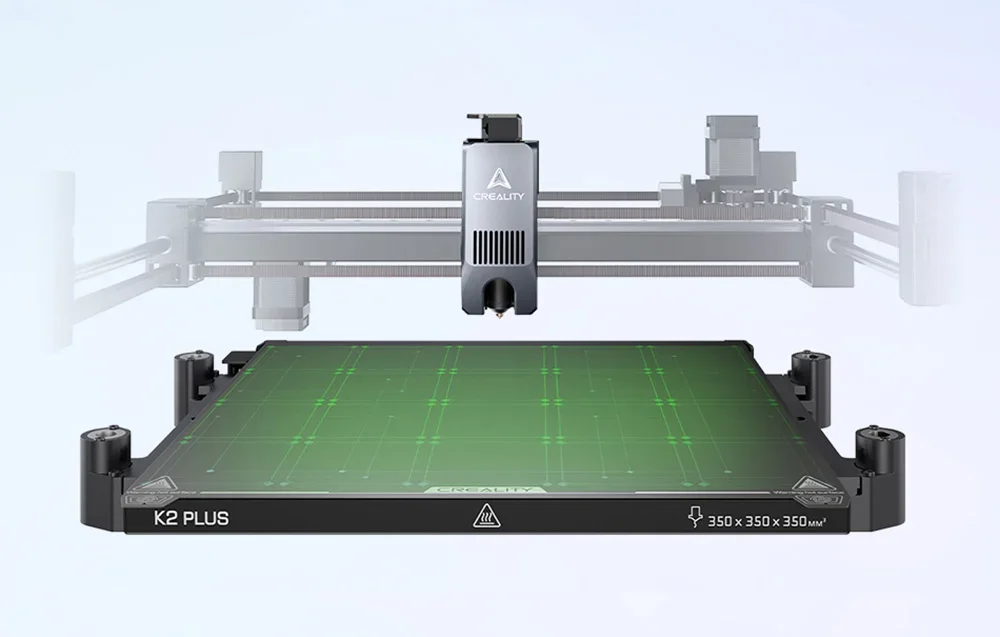 Creality K2 Plus pavaros sistema