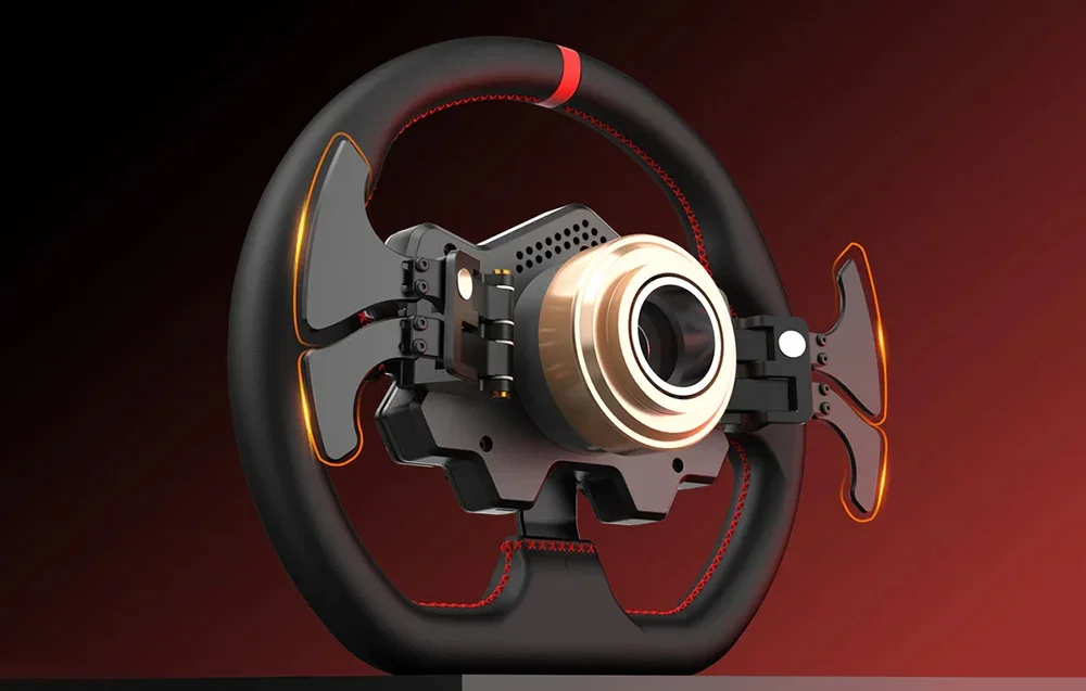 Vairas su matomu vidiniu mechanizmu ir apšviestais metaliniais komponentais centre