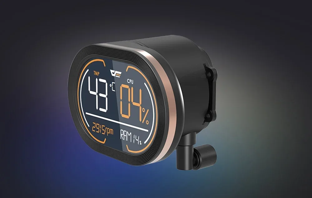 Vandens aušintuvo segmentinis ekranas tamsiame fone