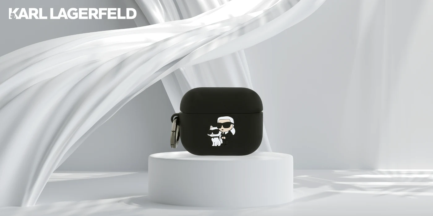 „Karl Lagerfeld“ Karlo ir Choupette dėklas, skirtas „AirPods Pro 3“