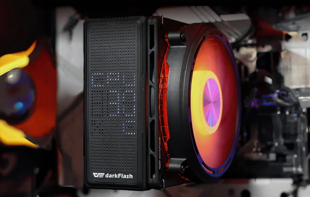 Darkflash aktyvus aušintuvas su apšvietimu kompiuterio korpuse