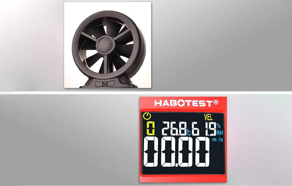 Skaitmeninis anemometras Habotest HT625B, USB