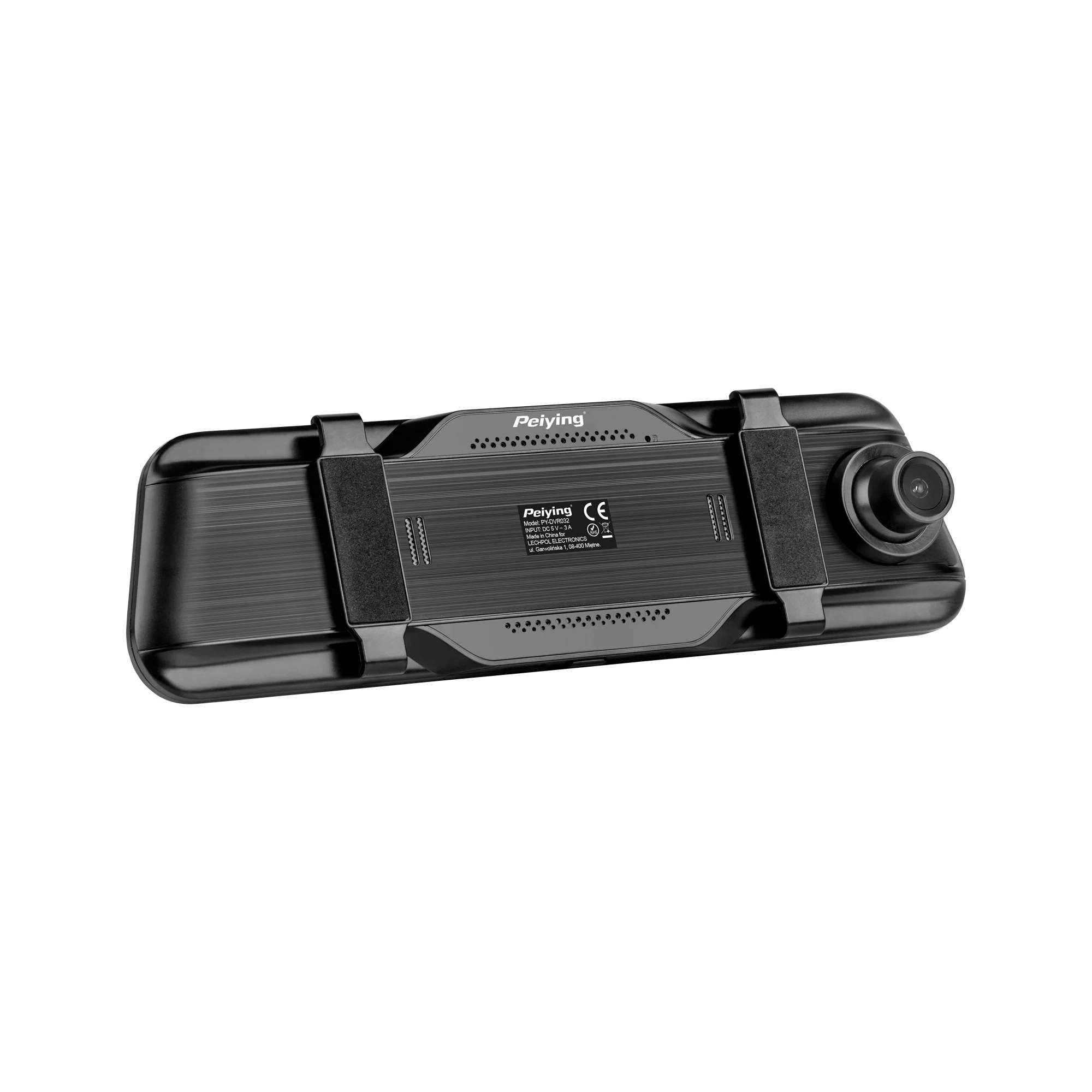 Rear of the mirror recorder with camera and elastic mounting straps