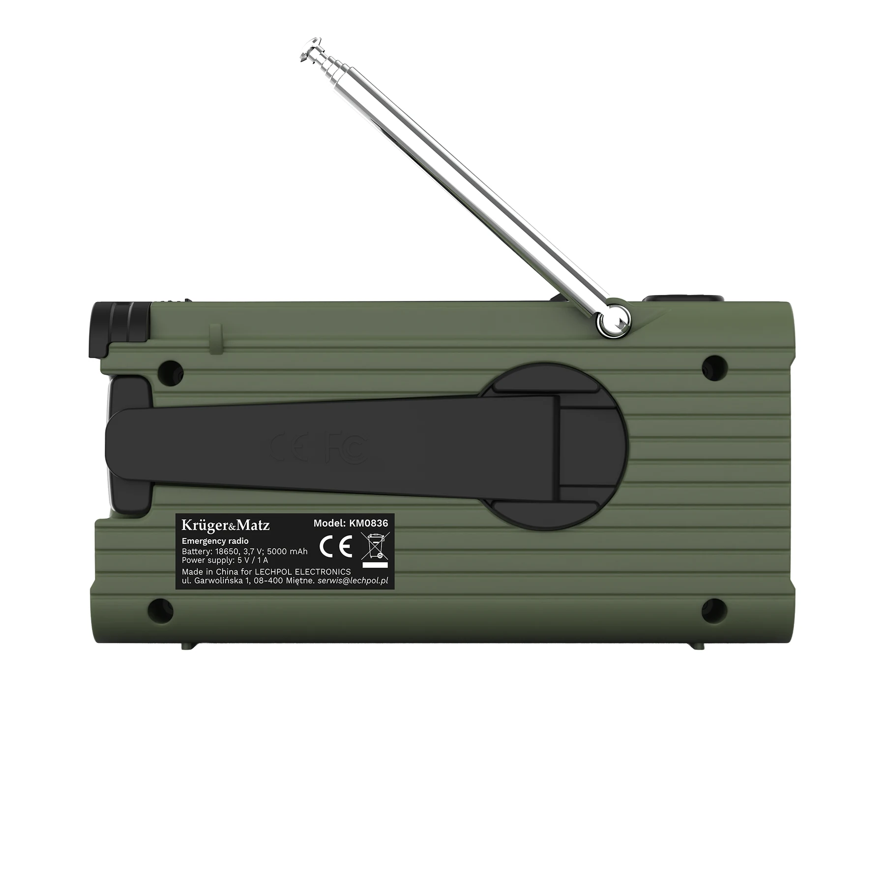 Radijas „Krüger&Matz KM0836“ su įkrovimo rankena