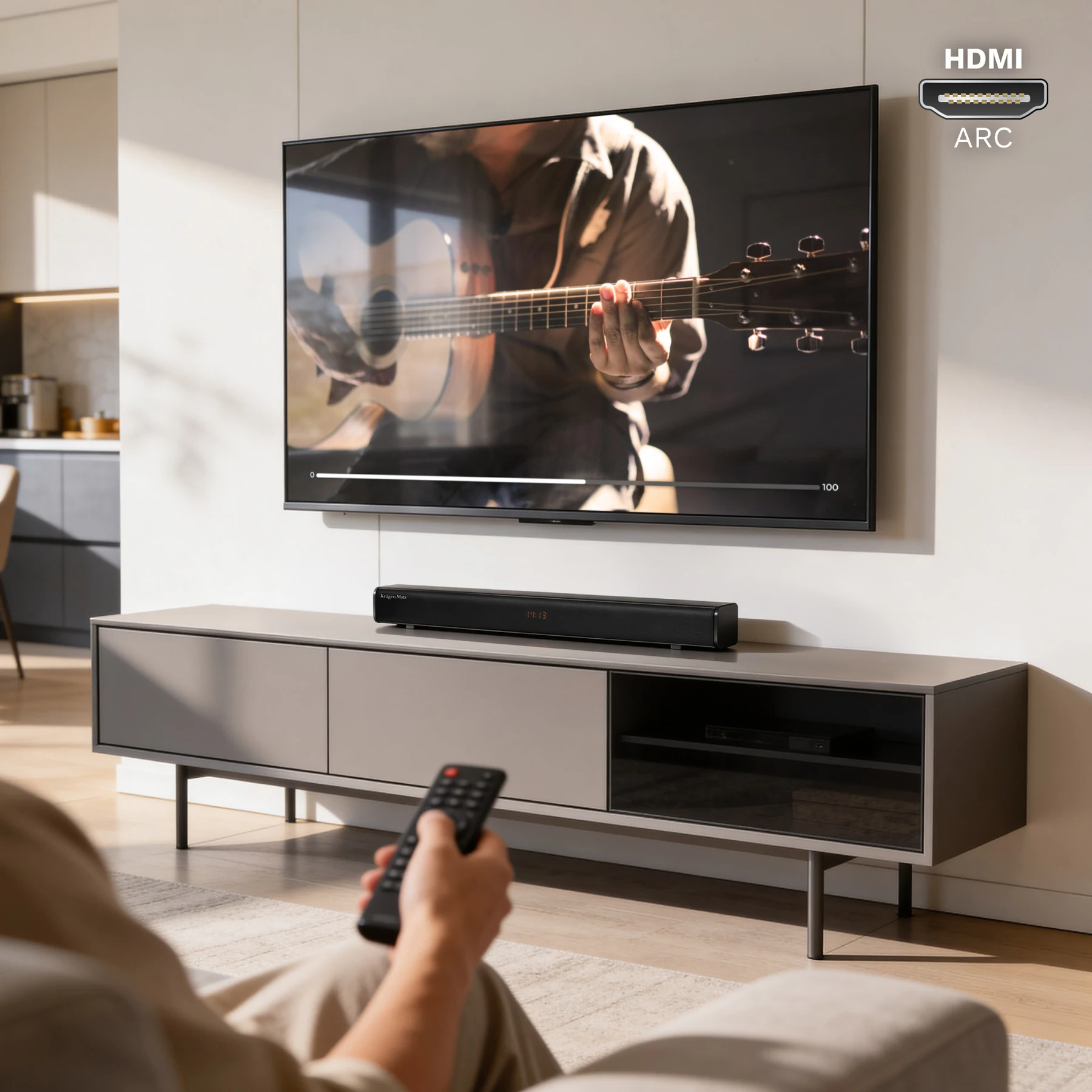 „Krüger&Matz Universe 2.1“ garso juosta su HDMI ARC jungtimi