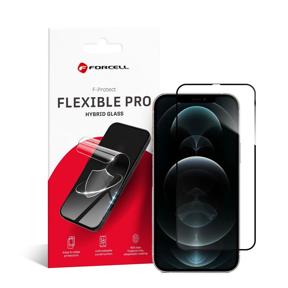 Apsauginis stiklas Forcell Flexible Nano Glass 5D for iPhone Xs Max/11 Pro Max - juodas (m)