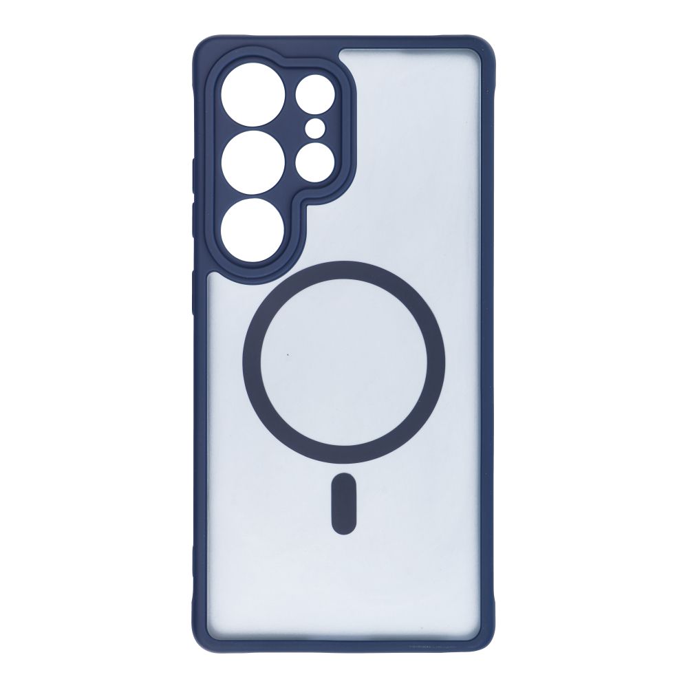 FULL MATTE MAG COVER dėklas telefonui suderinamas su MagSafe Samsung S25 Ultra mėlyna