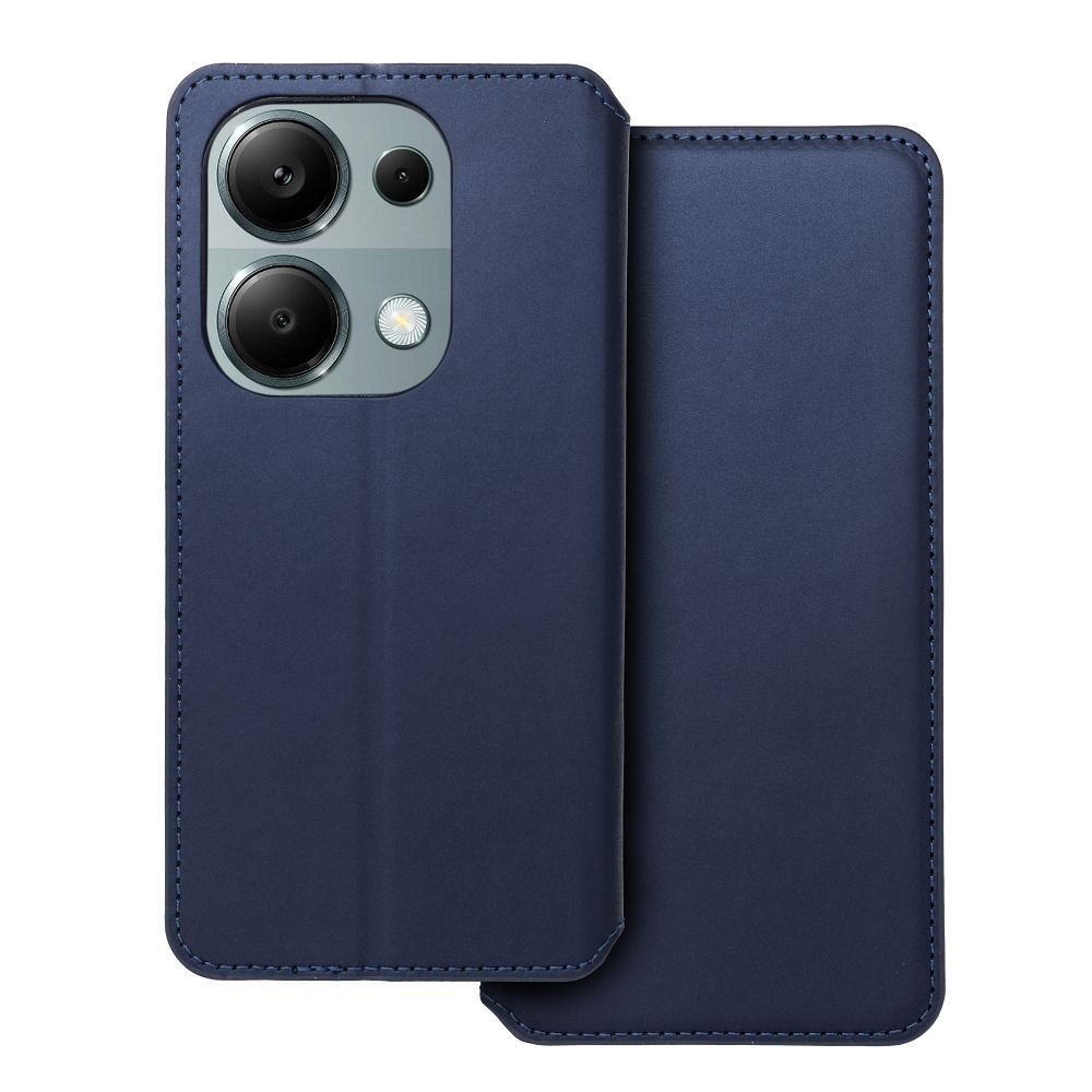 DUAL POCKET knygos tipo dėklas telefonui XIAOMI Redmi Note 13 Pro 4G tamsiai mėlynas