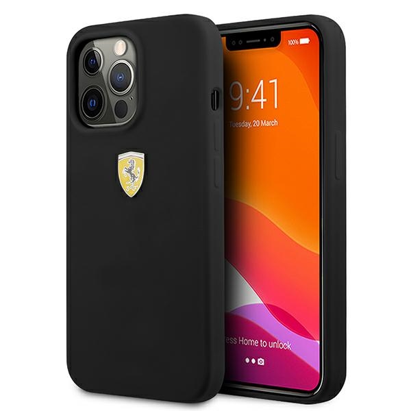 Ferrari FESSIHCP13XBK iPhone 13 Pro Max 6.7" juodas/juodas kietas dėklas silikoninis