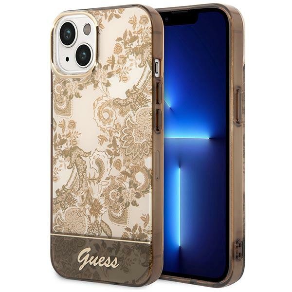 Guess GUHCP14MHGPLHC iPhone 14 Plus 6.7 "ochra kietas dėklas Porcelain Collection