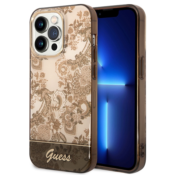 Guess GUHCP14XHGPLHC iPhone 14 Pro Max 6.7" ochros kietas dėklas Porcelain Collection