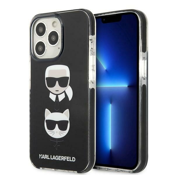 Karl Lagerfeld Karl&Choupette Head dėklas iPhone 13 Pro Max - juodas