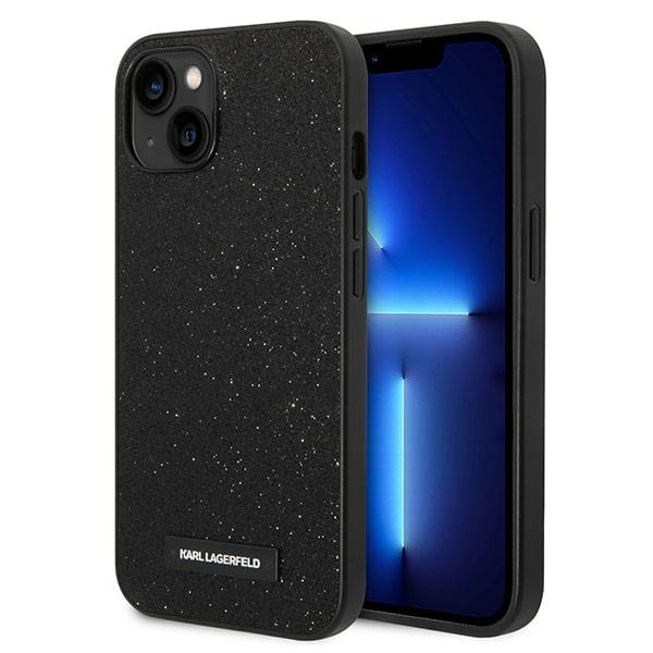 Dėklas telefonui Karl Lagerfeld KLHCP14MG2ELK iPhone 14 Plus 6.7\" juodas / juodas Glitter Plaque Logo