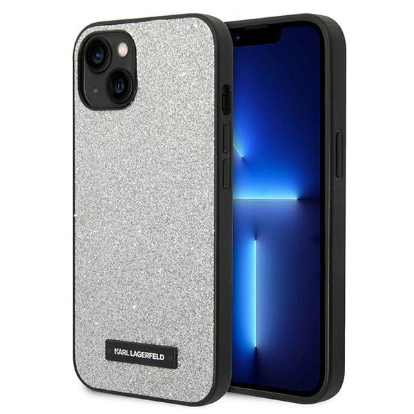 Dėklas telefonui Karl Lagerfeld KLHCP14MG2ELS iPhone 14 Plus 6.7\" sidabro / sidabro Glitter Plaque Logo