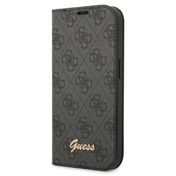 Dėklas telefonui Guess GUBKP14LHG4SHK iPhone 14 Pro 6.1" - juodas / juodasis logotipas 4G Vintage Gold Logo