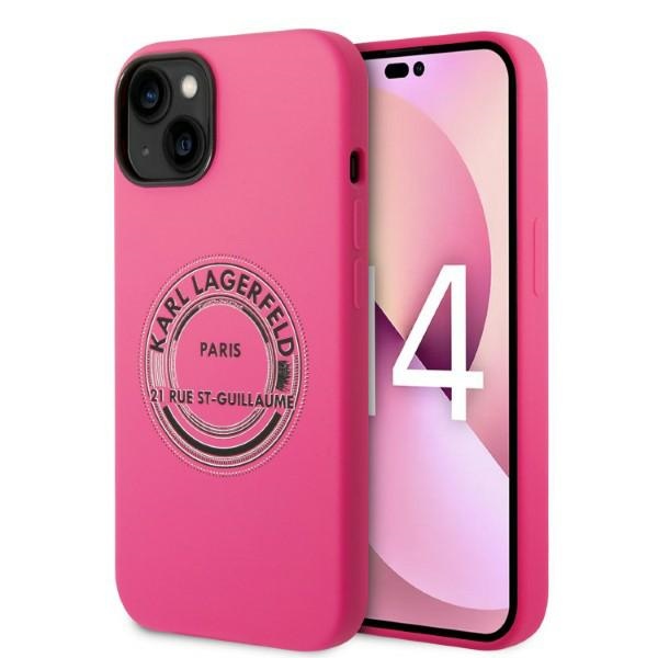 Karl Lagerfeld KLHCP14MSRSGRCF iPhone 14 Plus 6.7 "kietasis dėklas rožinis / rožinis silikoninis RSG