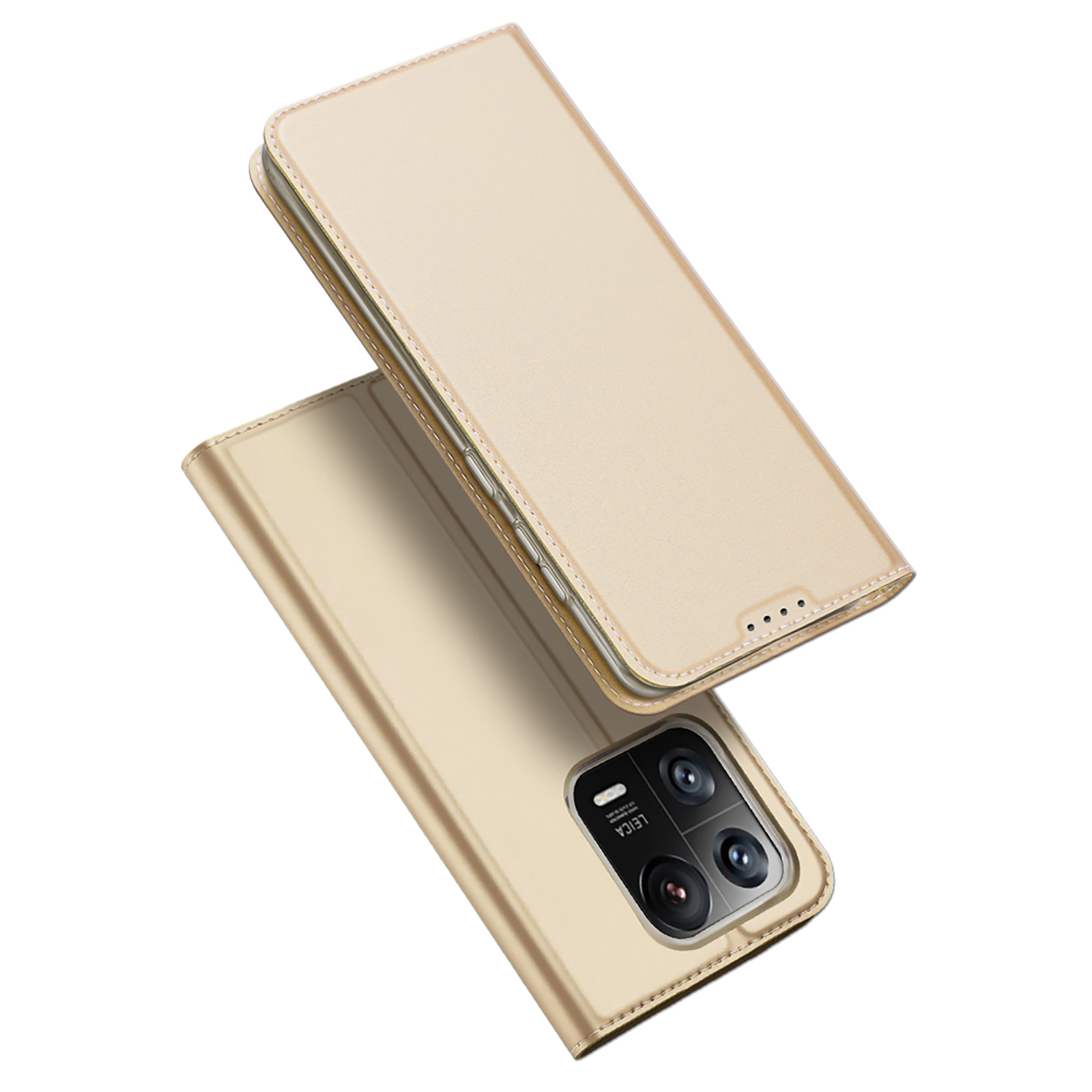 Dux Ducis Skin Pro dėklas telefonui Xiaomi 13 Pro su kortelių laikikliu ir auksiniu stovu