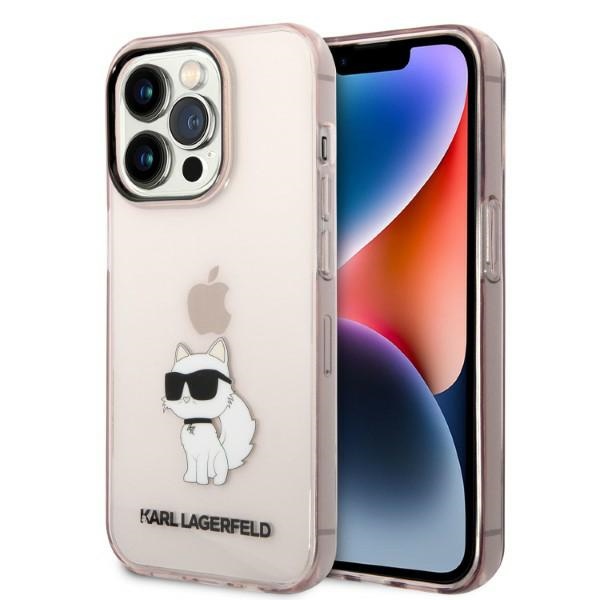 Karl Lagerfeld KLHCP14LHNCHTCP iPhone 14 Pro 6.1" rožinis/rožinis kietas dėklas Ikonik Choupette