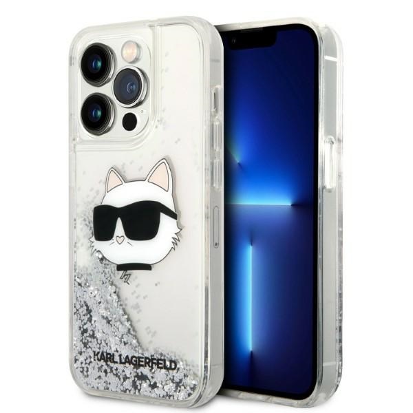 Karl Lagerfeld KLHCP14LLNHCCS iPhone 14 Pro 6.1" kietasis dėklas sidabrinis/sidabrinis Blizgus Choupette Head