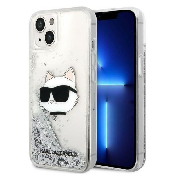 Karl Lagerfeld KLHCP14MLNHCCS iPhone 14 Plus 6.7" sidabrinis/sidabrinis kietasis dėklas Blizgučiai Choupette Galva