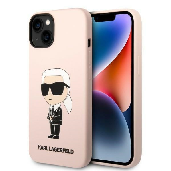 Karl Lagerfeld KLHCP14MSNIKBCP iPhone 14 Plus 6.7" kietasis dėklas rožinis/rožinis Silikoninis Ikonik