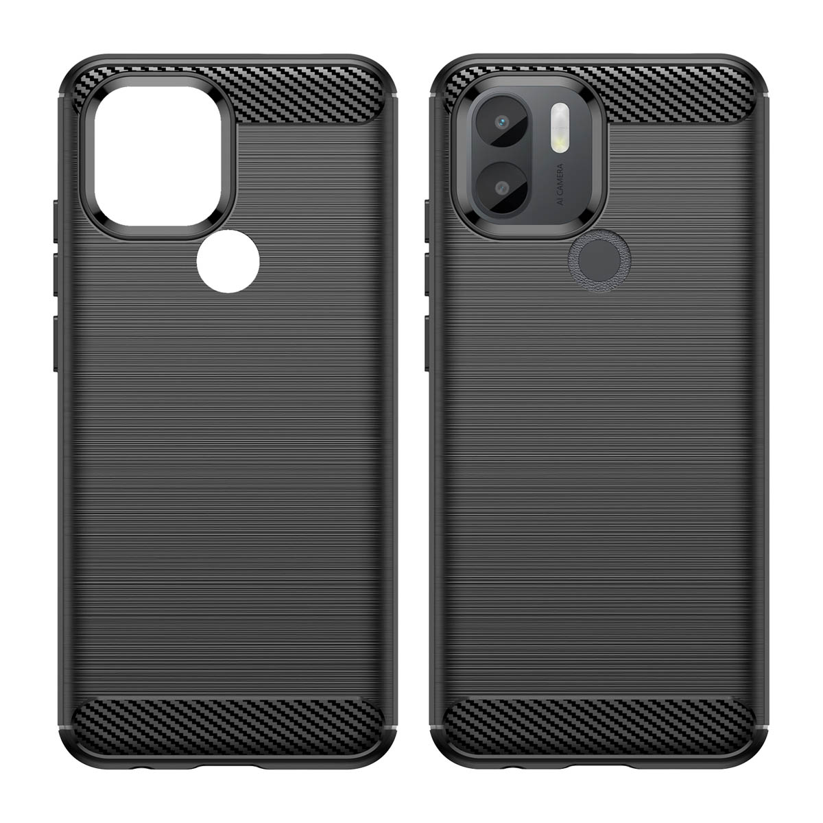 Carbon Case dėklas Xiaomi Redmi A1+ lankstus silikoninis anglies dangtelis juodas