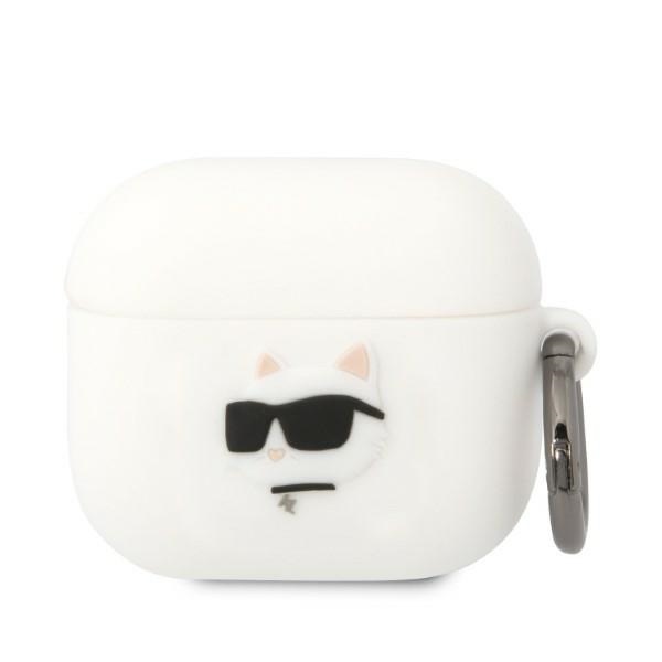 Karl Lagerfeld KLA3RUNCHH AirPods 3 dėklas silikoninis baltas Karl Head 3D