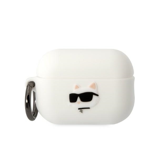 KLAP2RUNCHH AirPods Pro 2 dėklas baltas silikoninis Choupette Head 3D
