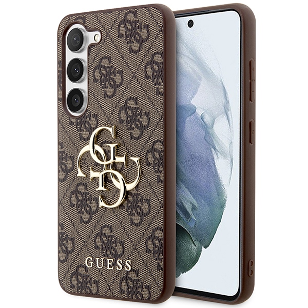 Guess GUHCS23S4GMGBR S23 S911 rudas/rudas kietas dėklas 4G Big Metal Logo