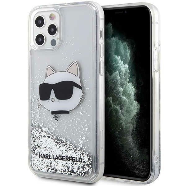 Karl Lagerfeld KLHCP12MLNHCCS iPhone 12/12 Pro 6.1" sidabrinis/sidabrinis kietas dėklas Blizgantis Choupette Galva