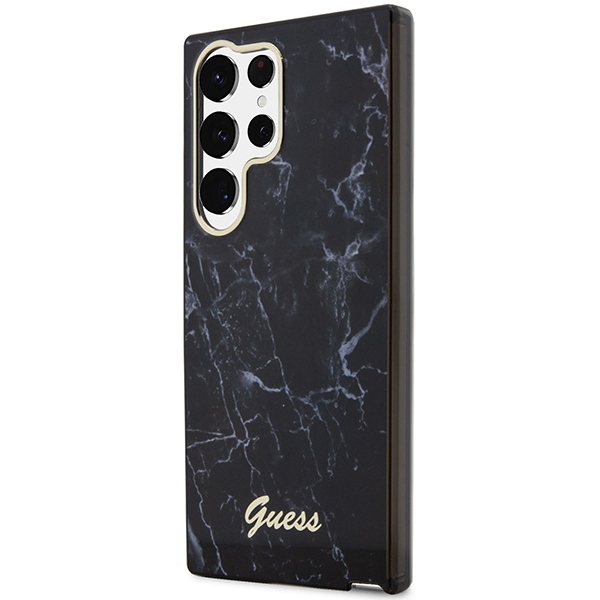 Guess GUHCS23LPCUMAK S23 Ultra S918 juodas/juodas kietas dėklas Marble