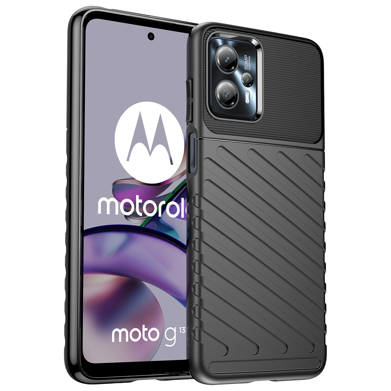 Thunder dėklas Motorola Moto G13 silikoninis šarvuotas dėklas juodas