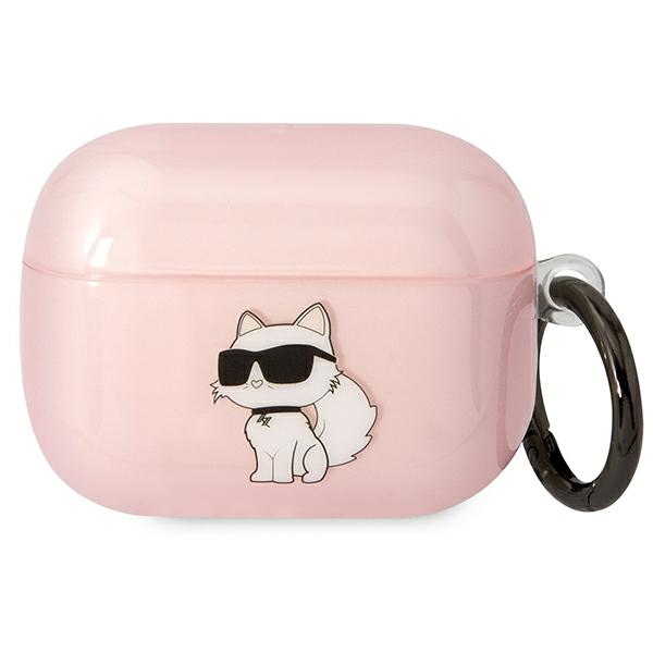 Karl Lagerfeld KLAPHNCHTCP Airpods Pro dėklas rožinis/rožinis Ikonik Choupette