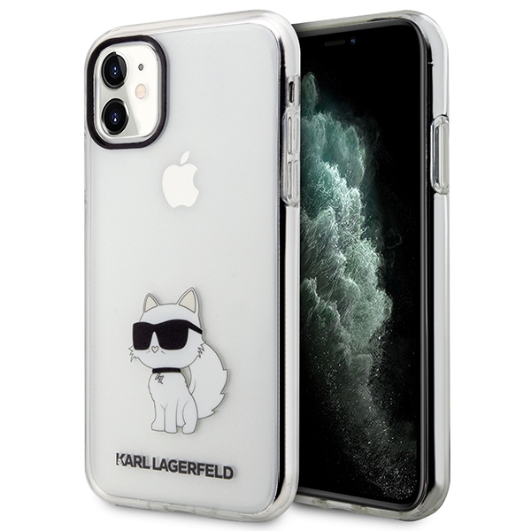 Karl Lagerfeld Ikonik Choupette Dėklas iPhone 11 / Xr - Permatomas