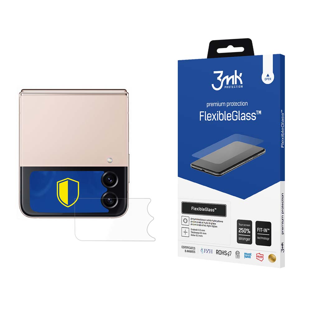 3mk FlexibleGlass™ hibridinis stiklas ant Samsung Galaxy Z Flip 4 (priekinis)