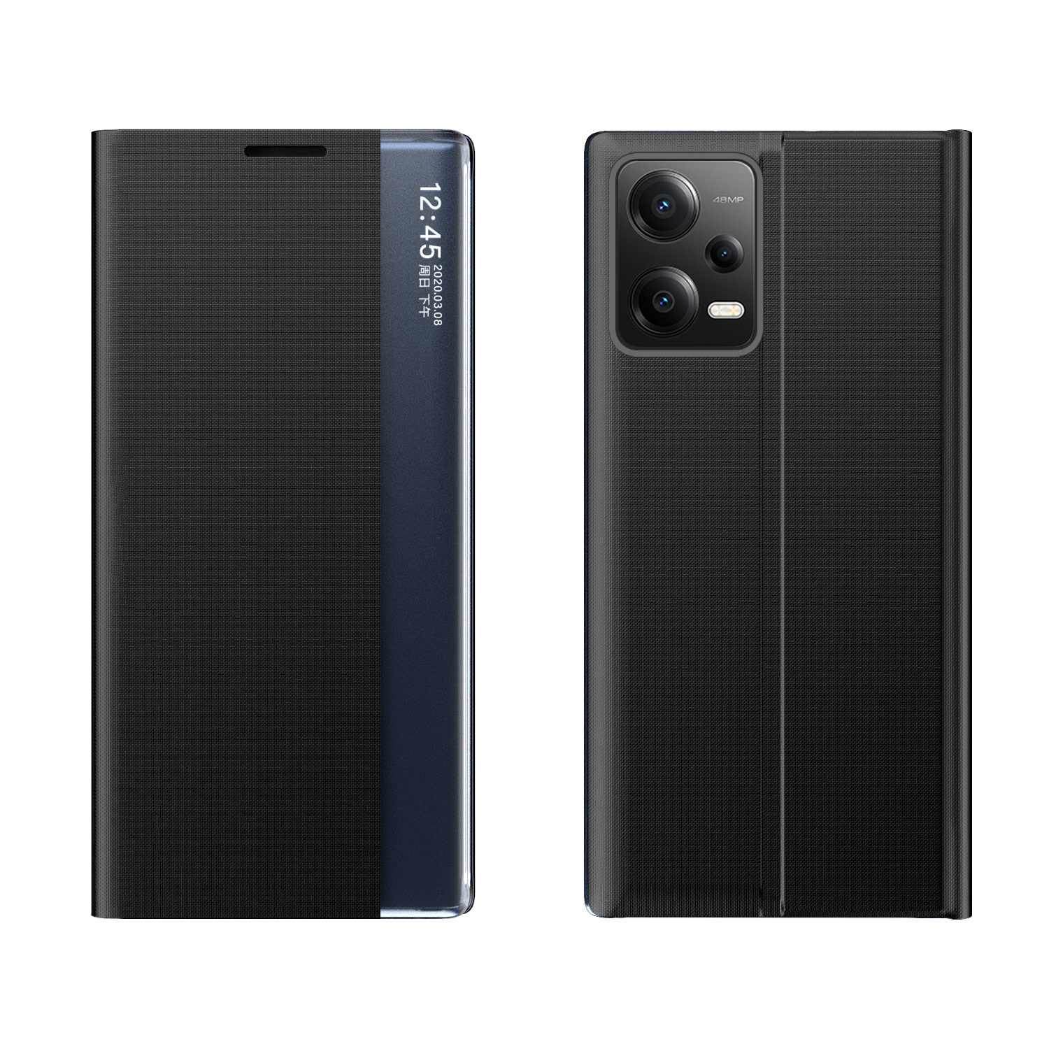 New Sleep dėklas Xiaomi Redmi Note 12 Pro+ su stovu juoda