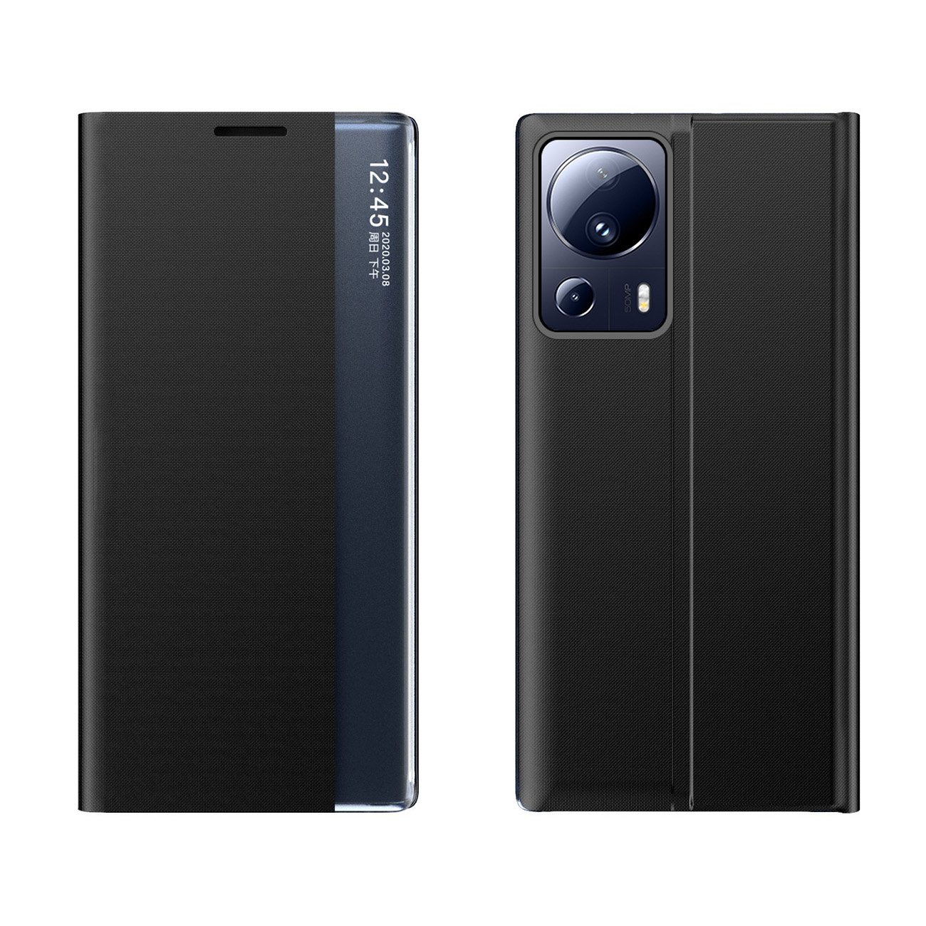 New Sleep dėklas Xiaomi 13 Lite su stovu juoda