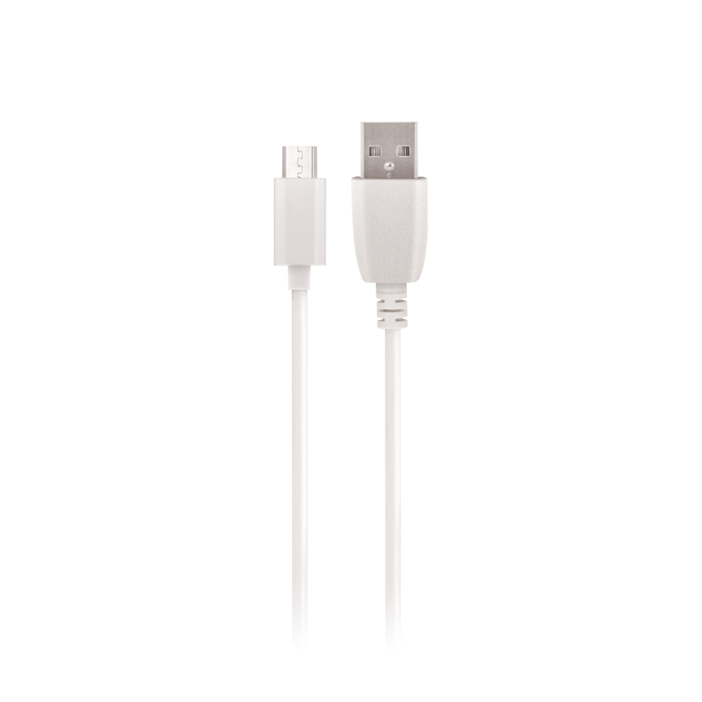 Kabelis USB - microUSB 1,0 m 3A baltas