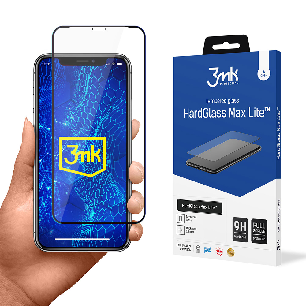 9H 3mk HardGlass Max Lite™ stiklas iPhone X
