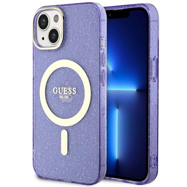 Guess GUHMP14MHCMCGU iPhone 14 Plus 6.7" violetinis auksinis dėklas MagSafe