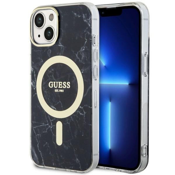 Guess GUHMP14MPCUMAK iPhone 14 Plus 6.7" Dėklas telefonui juodas marmuras magnetinis